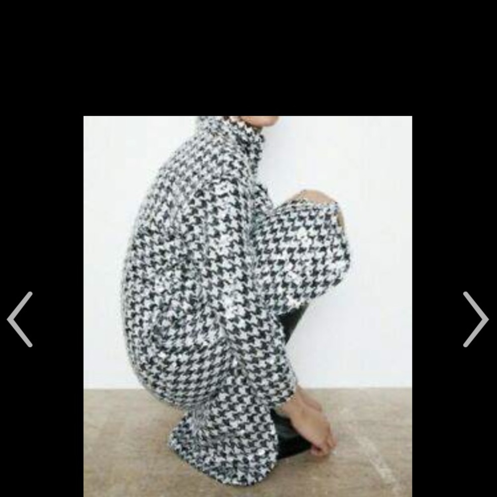 NWT Zara Sequin Houndstooth Coat/Dress. - Picture 2 of 10
